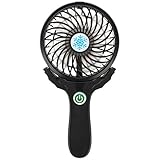 BNOYCEI 手持ち式扇風機　usb扇風機　扇風機 静音　折り畳み式　卓上扇風機　充電式バッテリー付くファン　3段階風力調節　４枚羽根　持ち運びやすい コードレス　ブラック