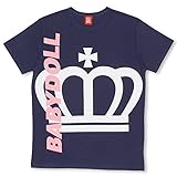 ベビードール 斜めロゴTシャツ 男女兼用 S ネイビー