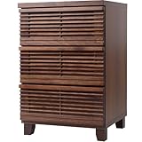 日本製(大川) 天然木ウォールナット材使用 50幅3段チェスト 2320