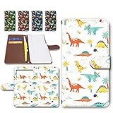 Google Pixel6a ケース 手帳型 スマホケース カメラ穴搭載 ダイアリー スマホ携帯カバー 恐竜 [デザインA／ホワイト] 白色 グーグル ピクセル6a dc-927