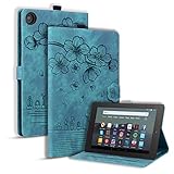 Aokil Fire HD 10 ケース Fire HD 10 2017 ケース カード収納 スタンド機能 全面保護型 Kindle Fire HD 10 2017 ケース カラフル 2017 Fire HD 10 手帳型カバー PUレザー 汚れ防止 耐衝撃 ペンシルホルダー カードスロット付き さくら柄のエンボスデザイン ケース 適用機種：2017年発売 Fire HD 10-(グリーン)