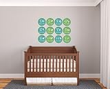 12か月ベビーMonthly Stickers BoyおしゃぶりDuck図面キュート1年赤ちゃん壁デカールステッカービニール