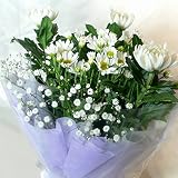 1060【お供えの花】スタンド型花束・ブーケ型アレンジメント白菊ミックス(小)