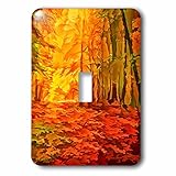 Doreen Erhardt秋コレクション – Vibrant Hues of Autumn leaves in a fallテーマ絵画 – 照明スイッチカバー – シングルトグルスイッチ( LSP 