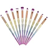 10Pcマーメイドファンデーションアイシャドーコンターアイリップメイクブラシセット