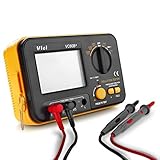 Flexzionデジタル絶縁抵抗Megohmmeter Vichy vc60b +テスターMegohmmeter電圧計メーターDC 250 V 500 V 1000 V with LCD表示2クリップ