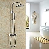 RozinバスSquare Rainfall浴槽シャワー蛇口セットwith HandスプレーORB仕上げ