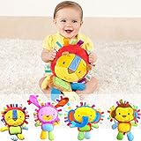 【ノーブランド品】赤ちゃん　ガラガラ　リングきしむ　ぬいぐるみ　ベビーベッド吊り掛け　人形　全４パタン - ライオン