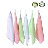 Baby Washcloths, Feibi(TM) Organic Bamboo Baby Towels with Loops, Extra Soft& Absorbent Baby Face To