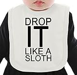 Drop It Like It Sloth Slogan ネクタイを有する有機ビブ Medium
