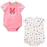 ミキハウスホットビスケッツ(mikihouse hotbiscuits) 半袖ボディシャツ２点セット(80cm・お顔＆総柄)