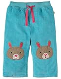 Frugi オーガニックコットン ベビー コーデュロイ パンツ アクアブルー/うさぎ サイズ 12-18m （ 80 ）～2-3y （ 95 ） (18-24m（18-24ヶ月：90）)