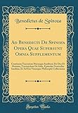 Ad Benedicti de Spinoza Opera Quae Supersunt Omnia Supplementum: Continens Tractatum Hucusque Ineditum de Deo Et Homine, Tractatulum de Iride, Epistolas Nonnullas Ineditas, Et Ad Eas Vitamque Philosophi Collectanea (Classic Reprint)