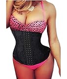 レディース3フックLong Torsoレースウエストトレーナーコルセットダイエットに カラー: ブラック