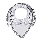 MayLily Premium | ポンポン付トライアングルバンブーショール | 竹ビスコース | 抗アレルギー | 抗真菌 | ポーランドで縫製 | 多くの色