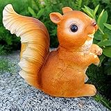 Liebeye 樹脂リスの置物 創造的な屋外シミュレーション動物芸術装飾 1311 16.5 * 9 * 16cm