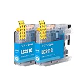 LC211互換インク シアン２個セット ブラザー用 DCP-J963N DCP-J962N J762N J562N MFC-J880N J990DN/DWN J900DN/DWN J830DN/DWN J730DN/DWN 対応 (シアン)