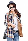 レディース チェックシャツ 裏起毛 長袖シャツ あったか 綿素材 秋冬 カジュアル (L, G)