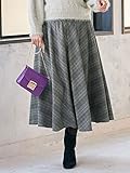 ANGELIEBE エンジェリーベ マタニティ グレンチェック フレアー スカート 産前産後 フリー ブラック×ブルー 22318200