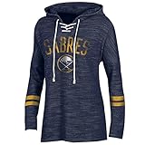 NHL Buffalo Sabres NHLレースアップネックフード付きプルオーバー、M、スポーツNavy French Terry