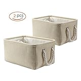 Biubee Collapsible Diaper Storage Bin (2 Pack) Foldable Organizer Baskets with Handle for Toys Blank