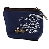 uxcell キャンバス ジッパー閉鎖 スクーター パターン 小遣い コインホルダー 財布 パウチバッグ