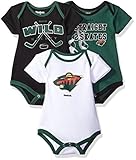 NHL Brand NHL Newborn Wild Hat Trick 3 Piece Bodysuit Set 6-9 Months Dragon Green [並行輸入品]