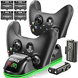 OIVO Controller Charger Compatible with Xbox One/S/X/Elite Controller Charger, Dual Controller Charging Dock Station, Remote Charger with 2PACK Rechargeable mAh Battery for Xbox One/S/X