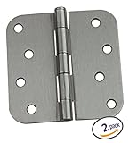 Dynastyハードウェア4 "ドアヒンジ5 / 8 "半径コーナー、サテンニッケル、2 - Pack