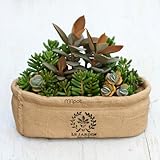 ビンテージ風 おしゃれで かわいい フラワーポット 麻袋型 英字 植物用 容器 観葉植物などに