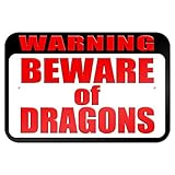 警告気づくドラゴンs 9" x 6" 私にtal 符号