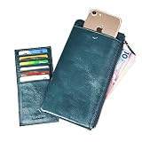 [CORNMI正規品]　長財布　原皮　鞣し革　縫製　小銭入れ　スマホ入れ　薄軽　職人用　男女通用 (フォレストグリン)