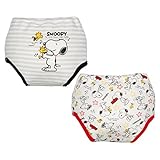 スヌーピー【Peanut】ヒップにスヌーピーキャラクター防水加工４層トレーニングパンツ２枚組90cm:95cm (90cm)