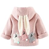 [スゴフィ]SGFY　 長袖 幼児 子供服 フード付き コート男の子 女の子 赤ちゃん服 ボーイズ ガールズ かわいい ボアフリース 秋 冬 ベビー服 キッズ服 兎柄 うさぎ 蝶結び ブローチ (80