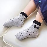 [ソミラ] SOMILA ガールズ ソックス 5足セット 夏 通気 可愛い お姫様 蝶結び リボン ジュニア キッズ 靴下 女の子 M