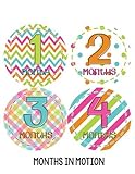 Months in Motion 279 Baby Month Stickers for Newborn Girl Colorful Design by Months In Motion