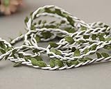 ホワイト自然Twine文字列リーフハンドメイド人工の葉ウェディングデコレーションDIY 4メーターzg00046 _ 2