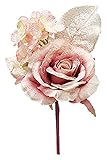 エルアーツ 造花 ローズミックスピック 全長19cm・花径8cm ピンク E8784-02