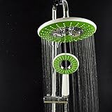 浴室ラウンド スプレー雨降雨トップ シャワー ヘッド + ハンドヘルドシャワー ヘッド セット世界ストア-緑