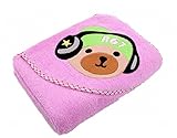 B.H. Select ベビー おくるみ バスローブ ブランケット ふんわり やさしい バスタオル プレゼントに最適 (くま（パステルピンク）)
