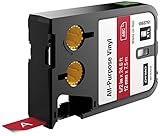 Dymo Dymo XTL用の汎用ラベルラベルMakers、ホワイトonレッド、1 / 2インチ、1ロール( 1868761 )