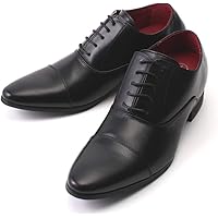 [クラウドナイン] シークレットシューズ ビジネス メンズ 背が高くなる靴 7cm UP 内羽根 ストレートチップ 本革…