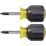 Klein Tools 85155 2-Piece Stubby Square-Recess Tip Cushion-Grip Screwdriver Set [並行輸入品]
