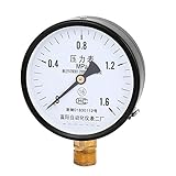 uxcell 圧力ゲージ 空気圧縮機 1/2BSP オス系 0-1.6Mpa 1.6 クラス