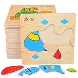 Mamimami Home 積み木 木製 交通　パズル 知育玩具 モンテッソーリおもちゃ ベビーギフト 幼児 子供 教育 教材 誕生日プレゼント 出産祝い 1ゼント