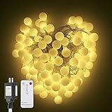 B-right Outdoor Globe String Lights 100 LED 43.6ft Waterproof String Balls with 8 Modes Remote & Tim