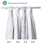aden + anais (エイデンアンドアネイ) おくるみ 4枚セット ディズニー TEA 出産祝い 【並行輸入品】　C Savanna Animals
