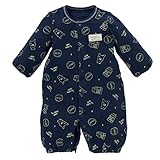 西松屋 EFD 接結ニット長袖コンビドレス（くまミルク総柄）【新生児50-60cm】 新生児