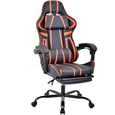 Amazon.co.jp: OSJ ゲーミングチェア オフィスチェア 収納式オットマン