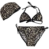 Jastore 3pcsベビーキッズガールズ水着Bathing Suitブラックヒョウビキニ水着 カラー: ブラック